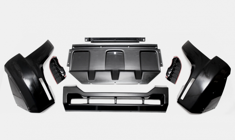 Накладка (юбка) переднего бампера "Broomer Design" (Без ДХЛ) для Mitsubishi Pajero IV (2006-2015) купить недорого с доставкой в Чебоксары