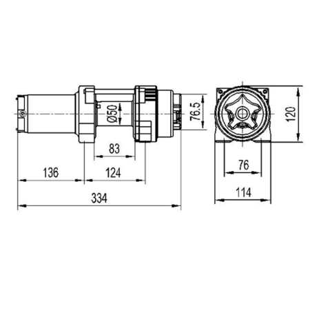 Лебедка для квадроцикла "Master Winch" Х3500S, электрическая, с синтетическим тросом, 12В купить недорого с доставкой в Чебоксары